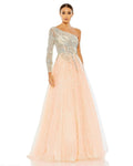 Embroidered One Shoulder Bodice Ballgown - FINAL SALE
