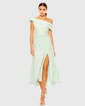 Ruched Off-The-Shoulder Midi Dress